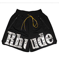 Rhude “Mesh Logo” Shorts (BLACK)