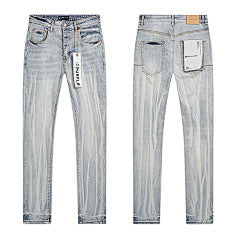 Purple – Light Grey Washed Straight Jeans