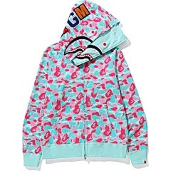 BAPE – Aqua Pink Camo Shark Hoodie