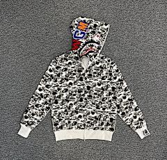 A Bathing Ape Shark Full Zip Hoodie – Monochrome Camo