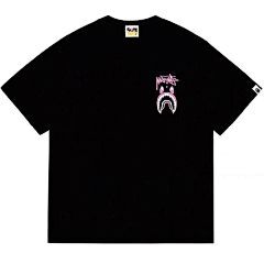 Stüssy x BAPE Pink Shark Tee – BLACK EDITION