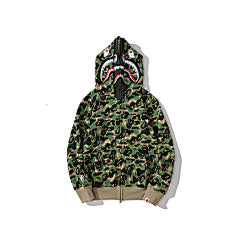 BAPE Shark Hoodie in Green Camo