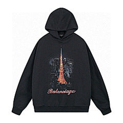 Balenciaga Eiffel Tower Night Hoodie – Black