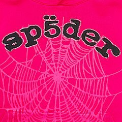 Sp5der “Web Hoodie” (Hot Pink/White Web)