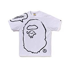 BAPE Outline Ape Head Speech Bubble Tee – WHITE EDITION