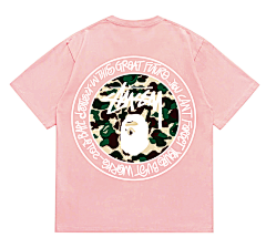 Stüssy x BAPE Camo Circle Tee – Limited Edition (PINK)
