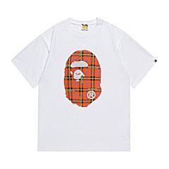 BAPE Plaid Ape Head Tee (WHITE)