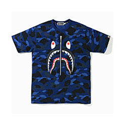 BAPE Shark Tee in Blue Camo
