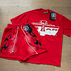 Hellstar “Red Inferno” Set – White Logo Flame Edition
