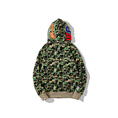 BAPE Shark Hoodie in Green Camo
