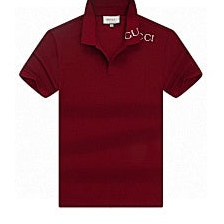 Gucci Embroidered Collar Polo – Wine Red