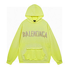 Balenciaga Logo Hoodie – Neon Yellow