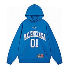 Balenciaga 01 College Hoodie – Blue