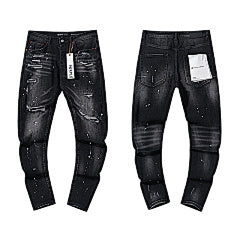 Purple – Black Paint Splatter Skinny Jeans
