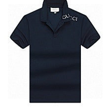 Gucci Embroidered Collar Polo – Navy Blue