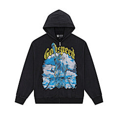 Amiri “Godspeed” Black Zip-Up Hoodie
