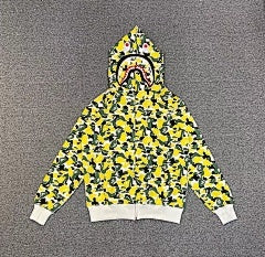A Bathing Ape Shark Full Zip Hoodie – Yellow Camo