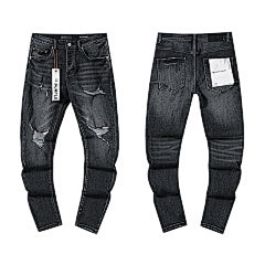 Purple – Black Ripped Skinny Jeans
