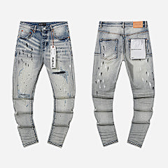 Purple – Light Blue Splatter Skinny Jeans