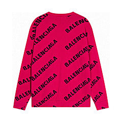 Balenciaga – Pink All-Over Logo Long Sleeve Tee