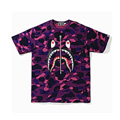 BAPE Shark Tee in purple camo