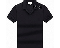 Gucci Embroidered Collar Polo Shirt in Black