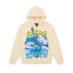 Amiri “Godspeed” Beige Zip-Up Hoodie