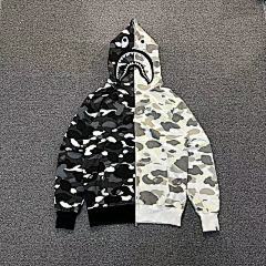 BAPE – Black & White Shark Camo Hoodie