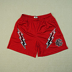 Eric Emanuel – Red Lightning Bolt Shorts