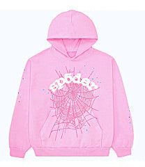 Sp5der “Web Hoodie” (Pink/White)