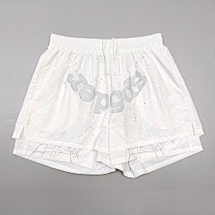Sp5der Web Logo Nylon Shorts (White/Grey Reflective)