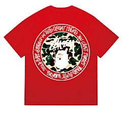 Stüssy x BAPE Camo Circle Tee – Limited Edition (RED)