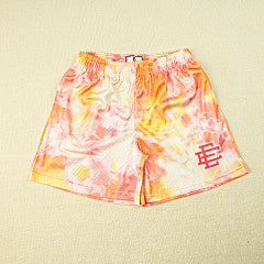 Eric Emanuel – Orange Tie-Dye Mesh Shorts